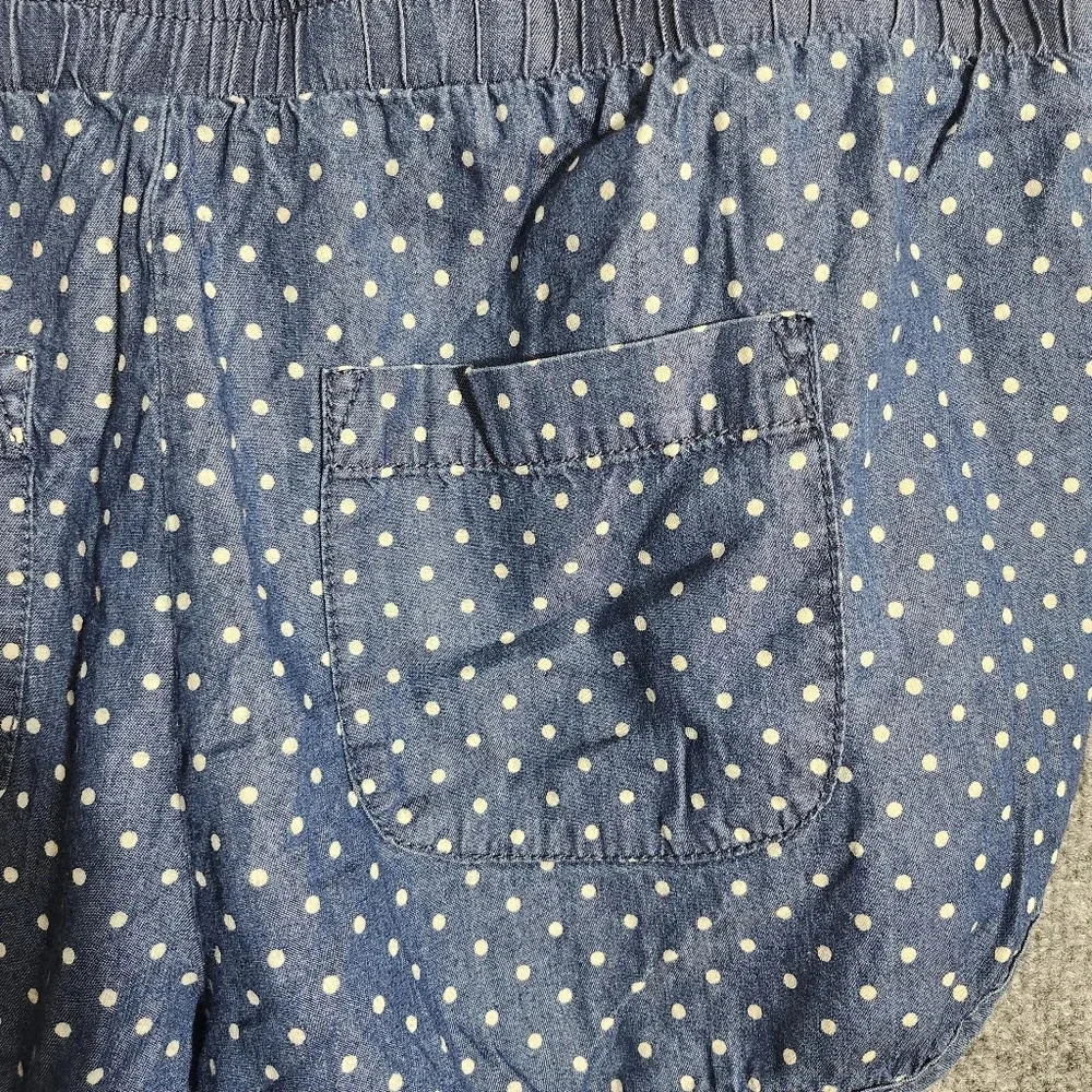 Celebrity pink women's shorts size S blue and white polkadot elastic waist - Picture 5 of 6